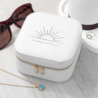 Sunset White Square Travel Jewellery Case