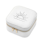 Sunset White Square Travel Jewellery Case