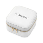 Personalised Bold Message White Travel Jewellery Case