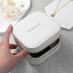 Personalised Bold Message White Travel Jewellery Case