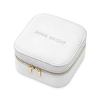 Personalised Bold Message White Travel Jewellery Case