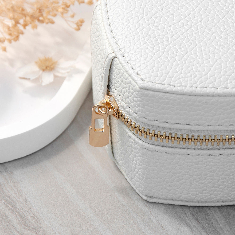 Moon and Stars White Heart Jewellery Case