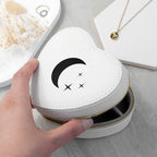 Moon and Stars White Heart Jewellery Case