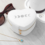 Lunar Phase White Heart Jewellery Case