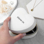 Personalised Bold Message White Heart Jewellery Case