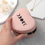 Customisable Moon Phase Pink Heart Jewellery Case