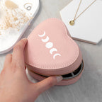 Customisable Moon Phase Pink Heart Jewellery Case