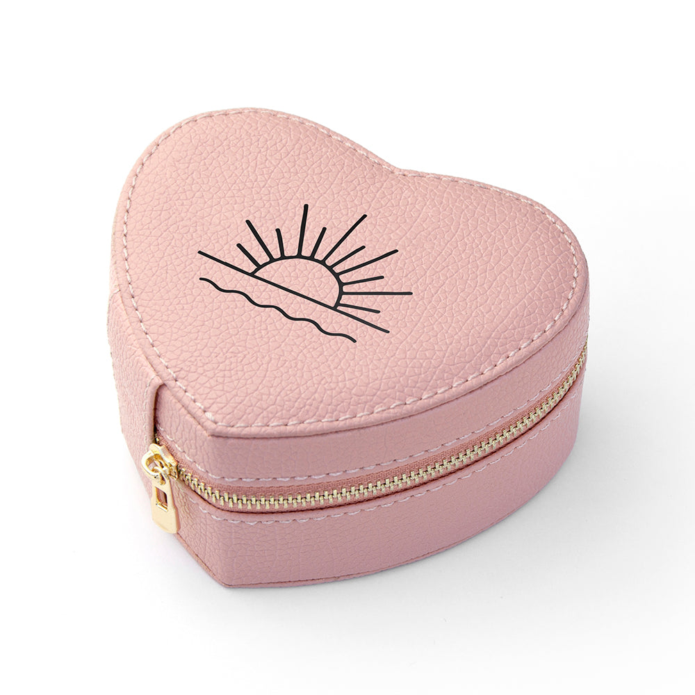 Sunset Pink Heart Jewellery Case