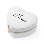 Personalised White Heart Jewellery Case