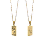 Personalised Three of Swords Heart Tarot Card Necklace