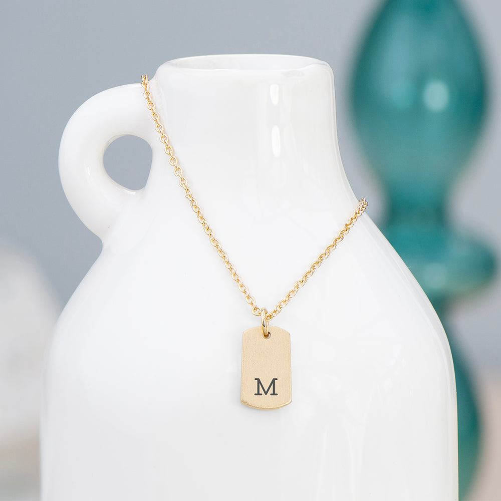 Personalised Gold Initial Tag Necklace
