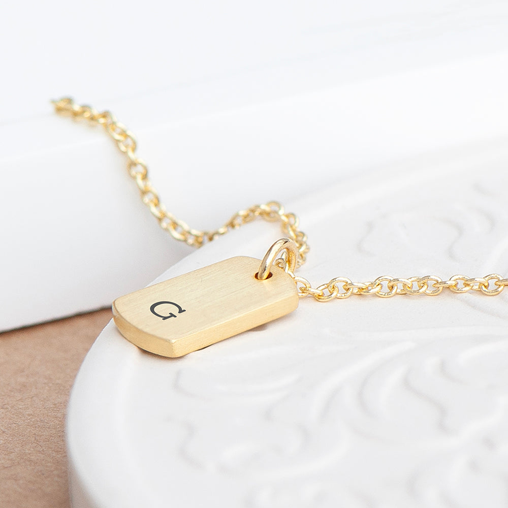 Personalised Gold Initial Tag Necklace