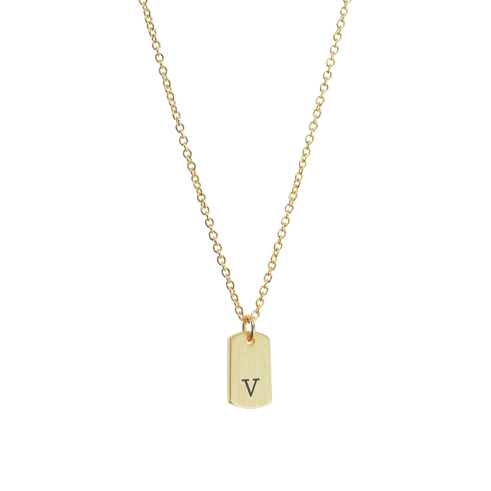 Personalised Gold Initial Tag Necklace