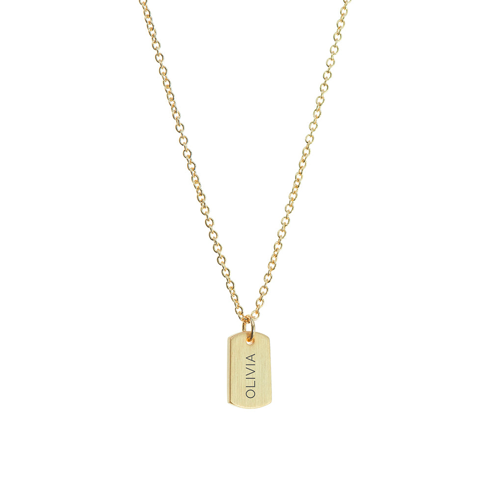 Personalised Gold Name Tag Necklace