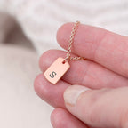 Personalised Rose Gold Initial Tag Necklace