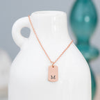 Personalised Rose Gold Initial Tag Necklace