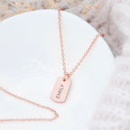 Personalised Rose Gold Name Tag Necklace