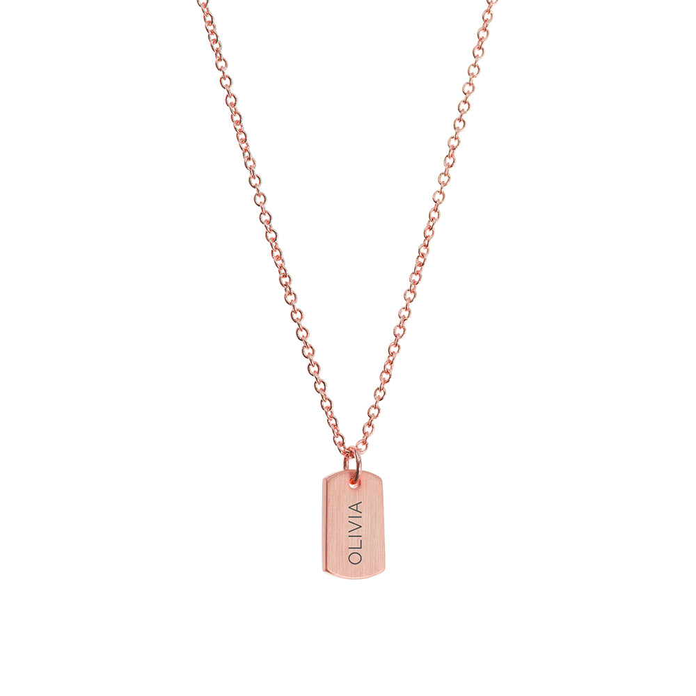 Personalised Rose Gold Name Tag Necklace