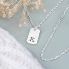 Personalised Silver Initial Tag Necklace