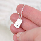 Personalised Silver Initial Tag Necklace