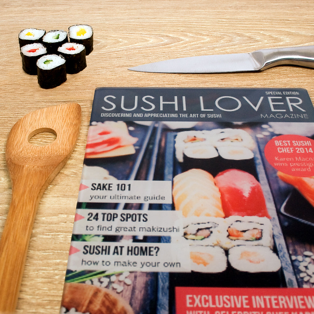 Sushi Lover Magazine, Personalised Glass Chopping Board