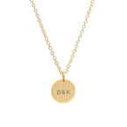 Monogrammed Gold Round Tag Necklace