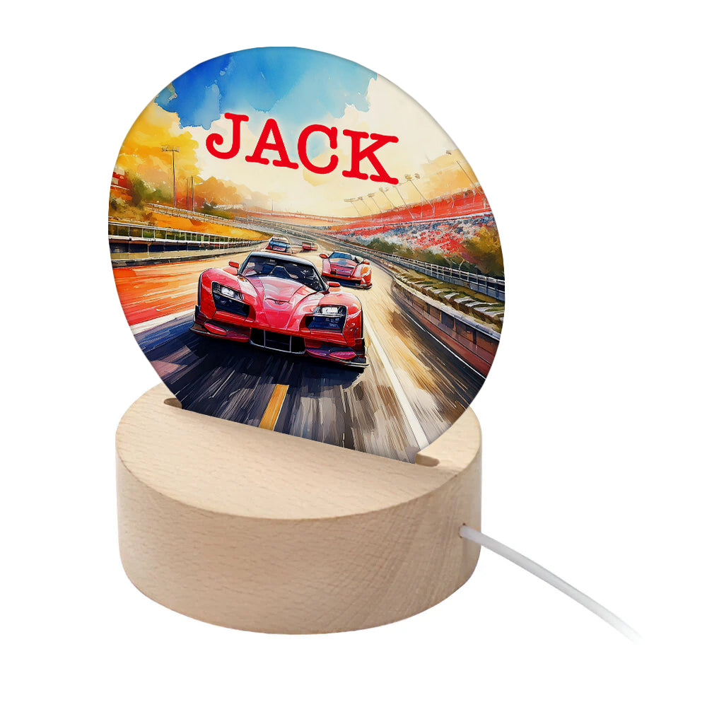 Personalised Kid's Racing Cars LED Night Light