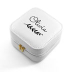 Personalised Wreath White Travel Jewellery Case