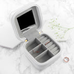 Personalised Animal Print White Travel Jewellery Case