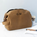 Personalised Men's Waxed Wash Bag