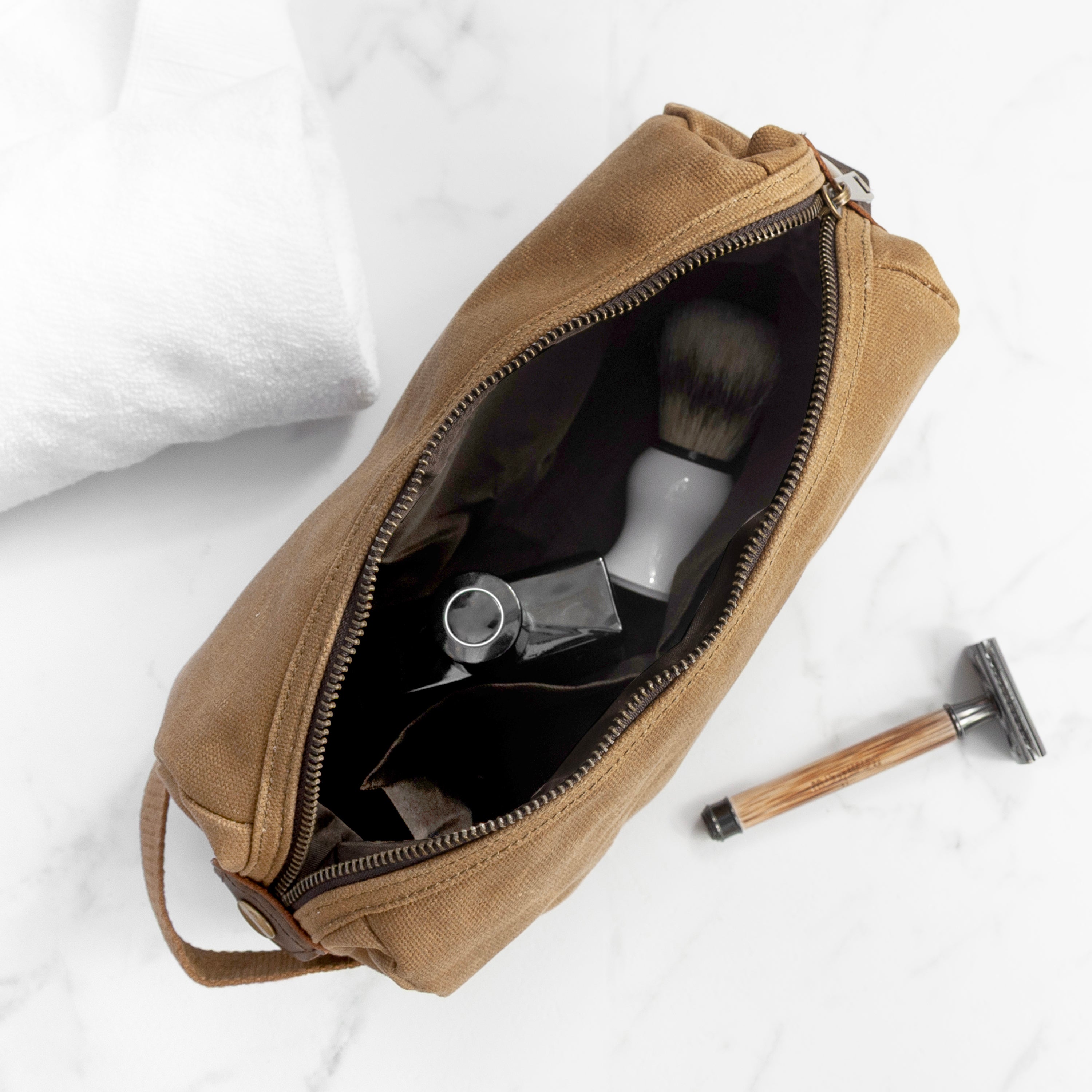 Personalised Men's Waxed Wash Bag