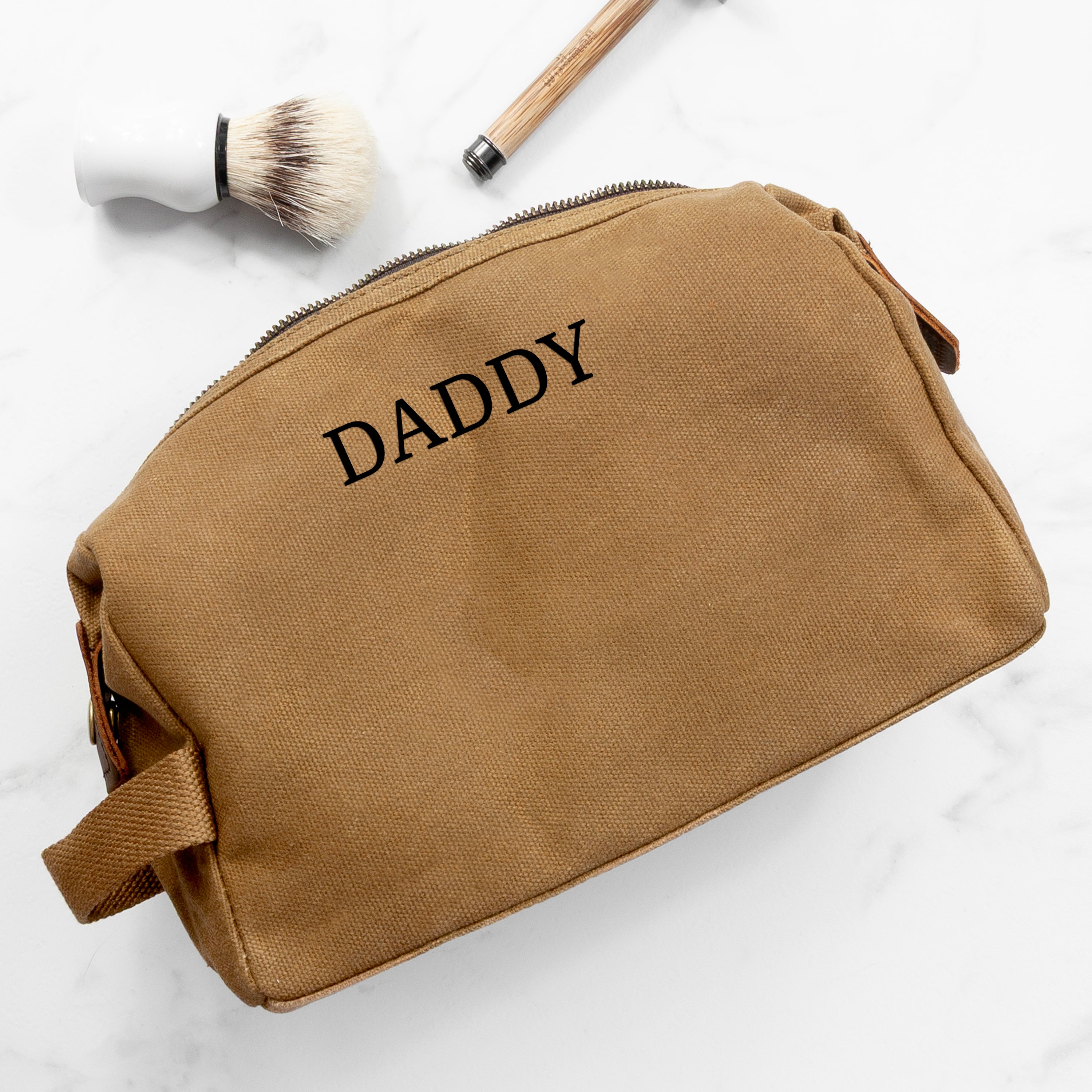 Personalised Men's Waxed Wash Bag