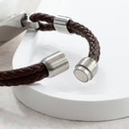 Personalised Men's Leather ID Bracelet