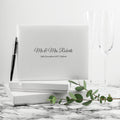 Personalised Luxury Medium White Leather Guest Book