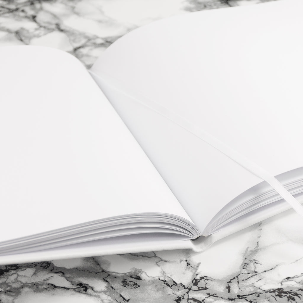 Personalised Luxury Medium White Leather Guest Book