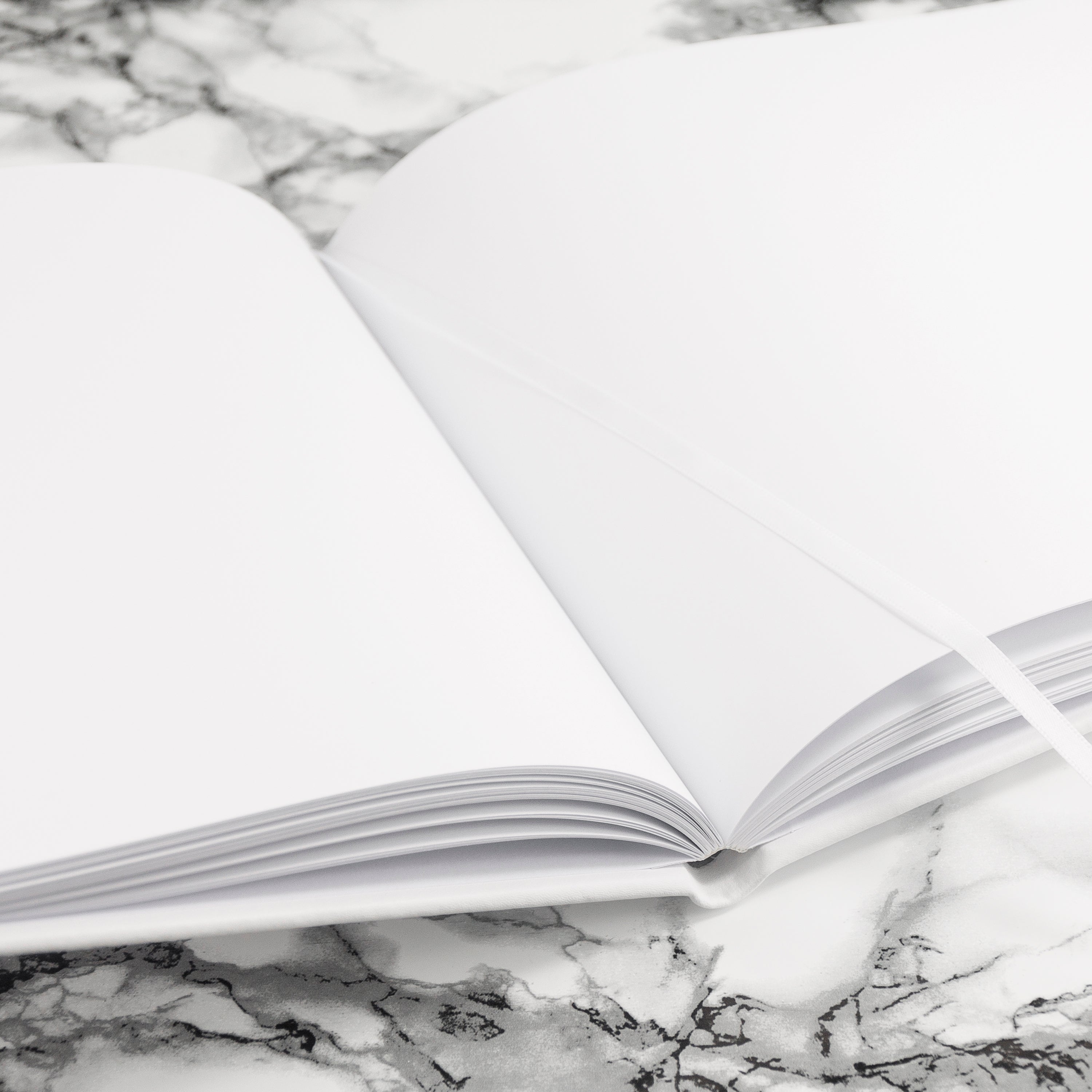 Personalised Luxury Medium White Leather Guest Book