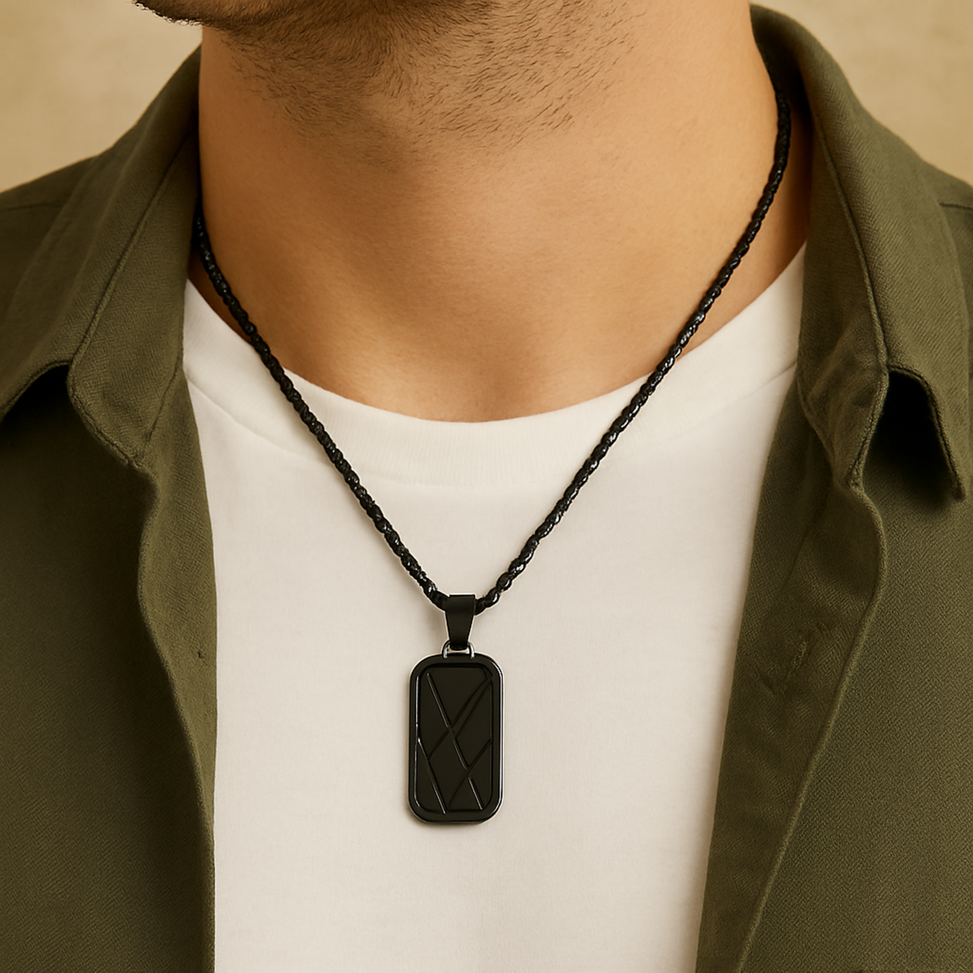 Personalised Men’s Contemporary Dog Tag Necklace