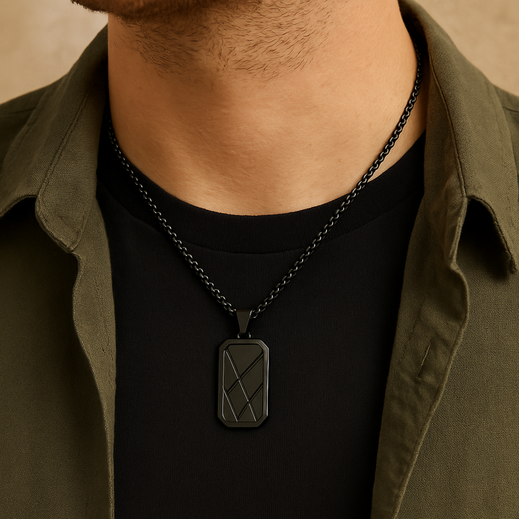 Personalised Men’s Contemporary Dog Tag Necklace