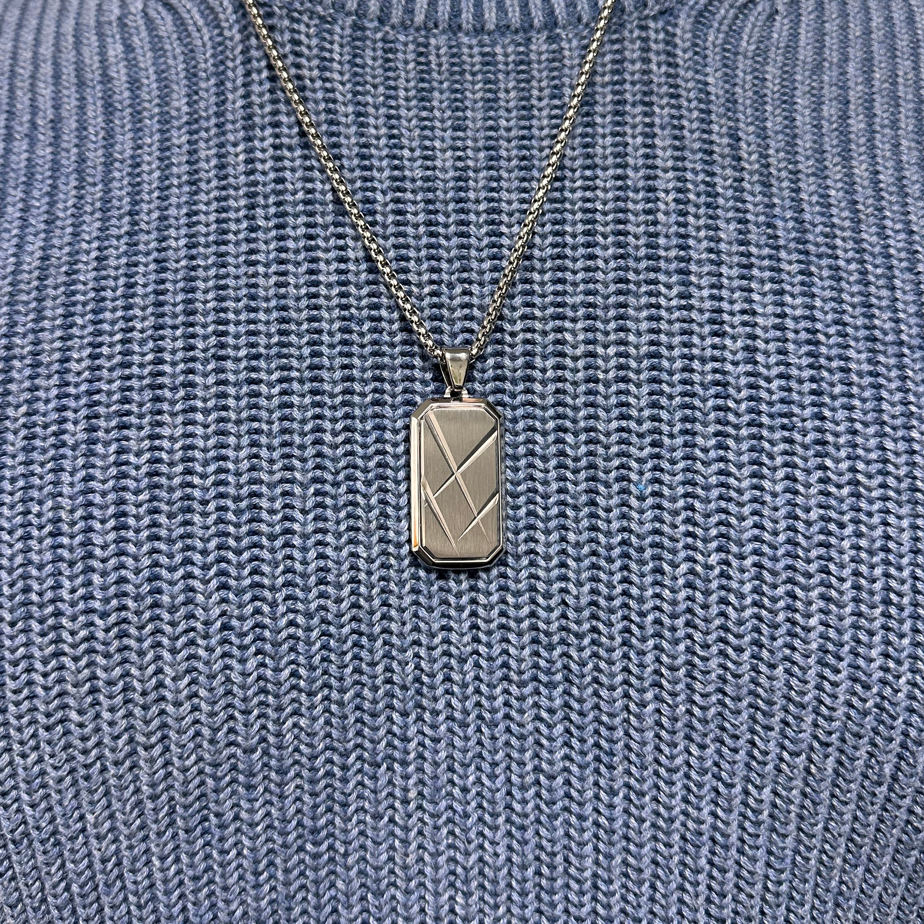 Personalised Men’s Contemporary Dog Tag Necklace