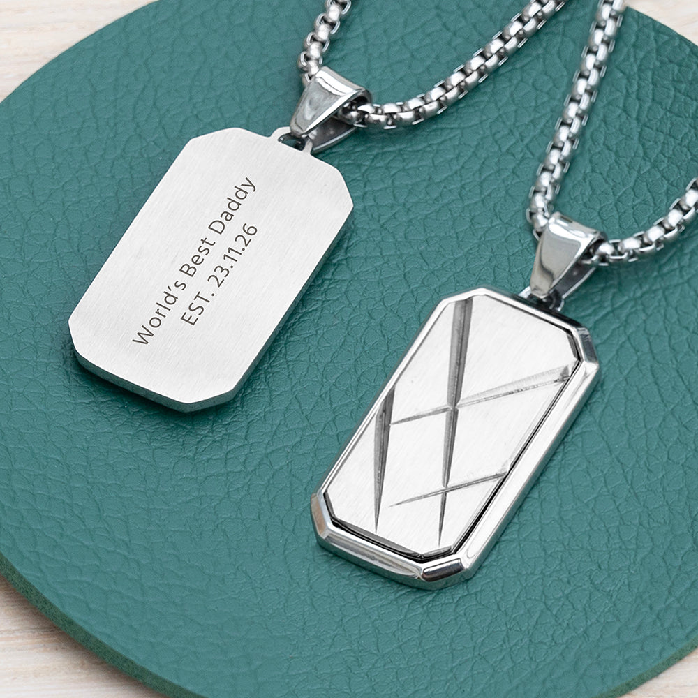 Personalised Men’s Contemporary Dog Tag Necklace