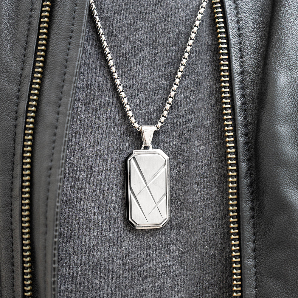 Personalised Men’s Contemporary Dog Tag Necklace