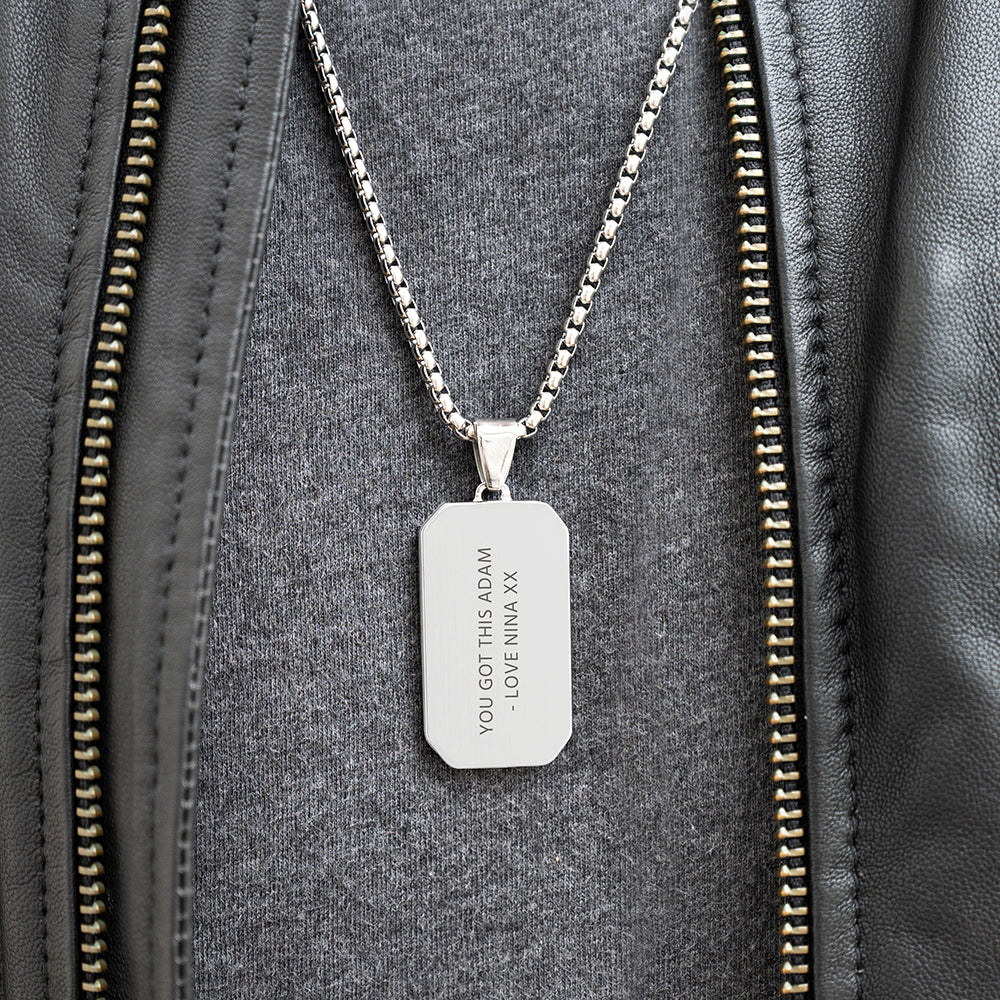 Personalised Men’s Contemporary Dog Tag Necklace