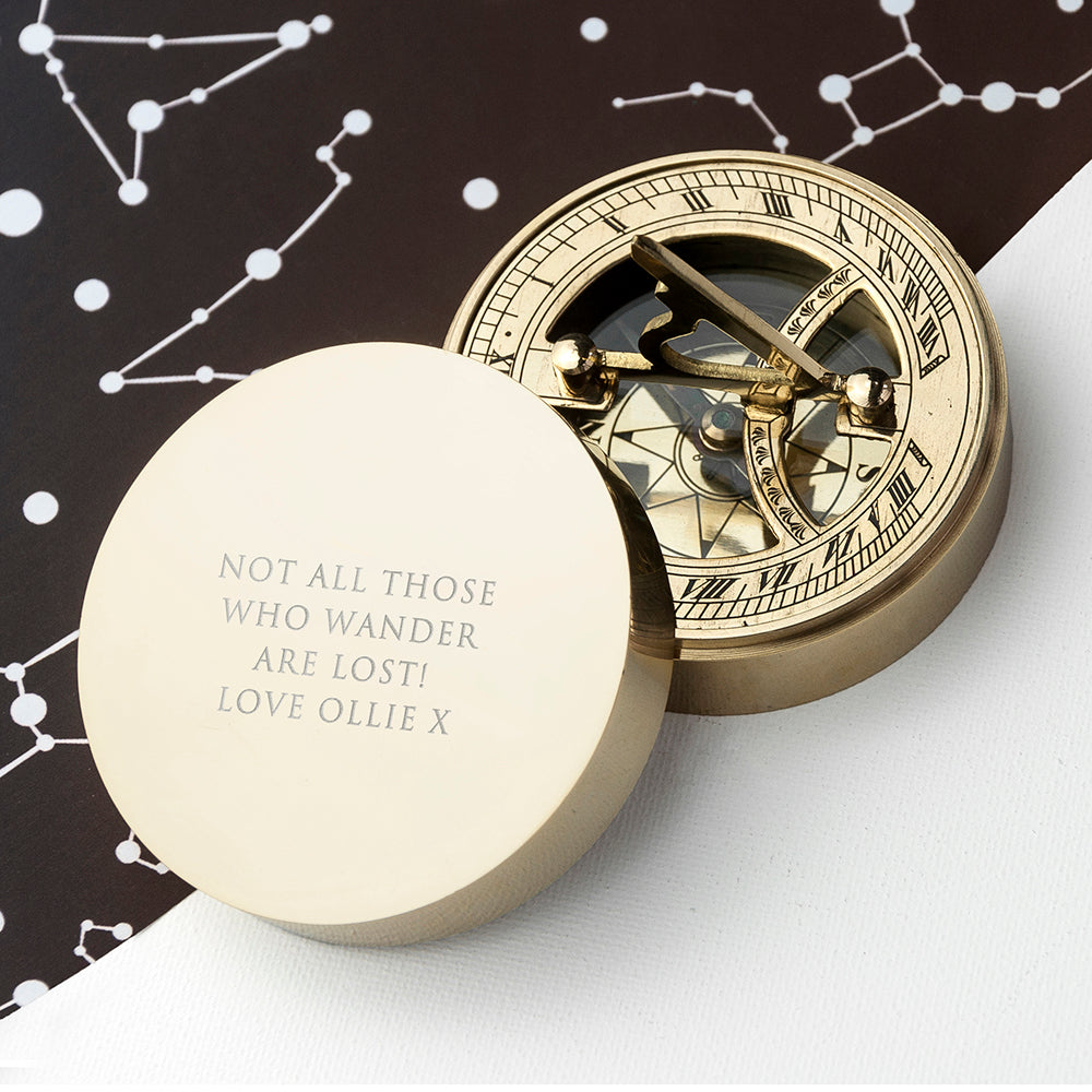 Adventurer's Brass Sundial and Compass