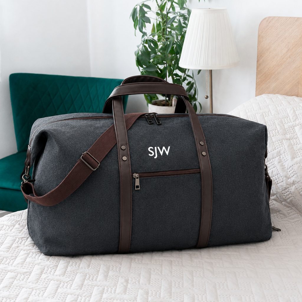 Personalised Washed Canvas Weekend Bag
