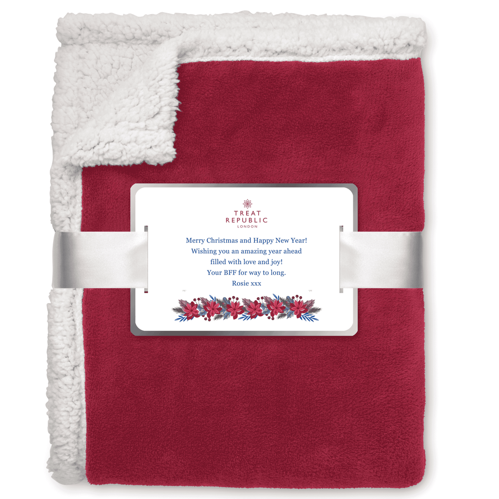 Personalised Sherpa Lined Fleece Blanket