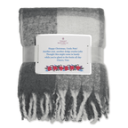 Personalised Chequered Mohair Feel Blanket