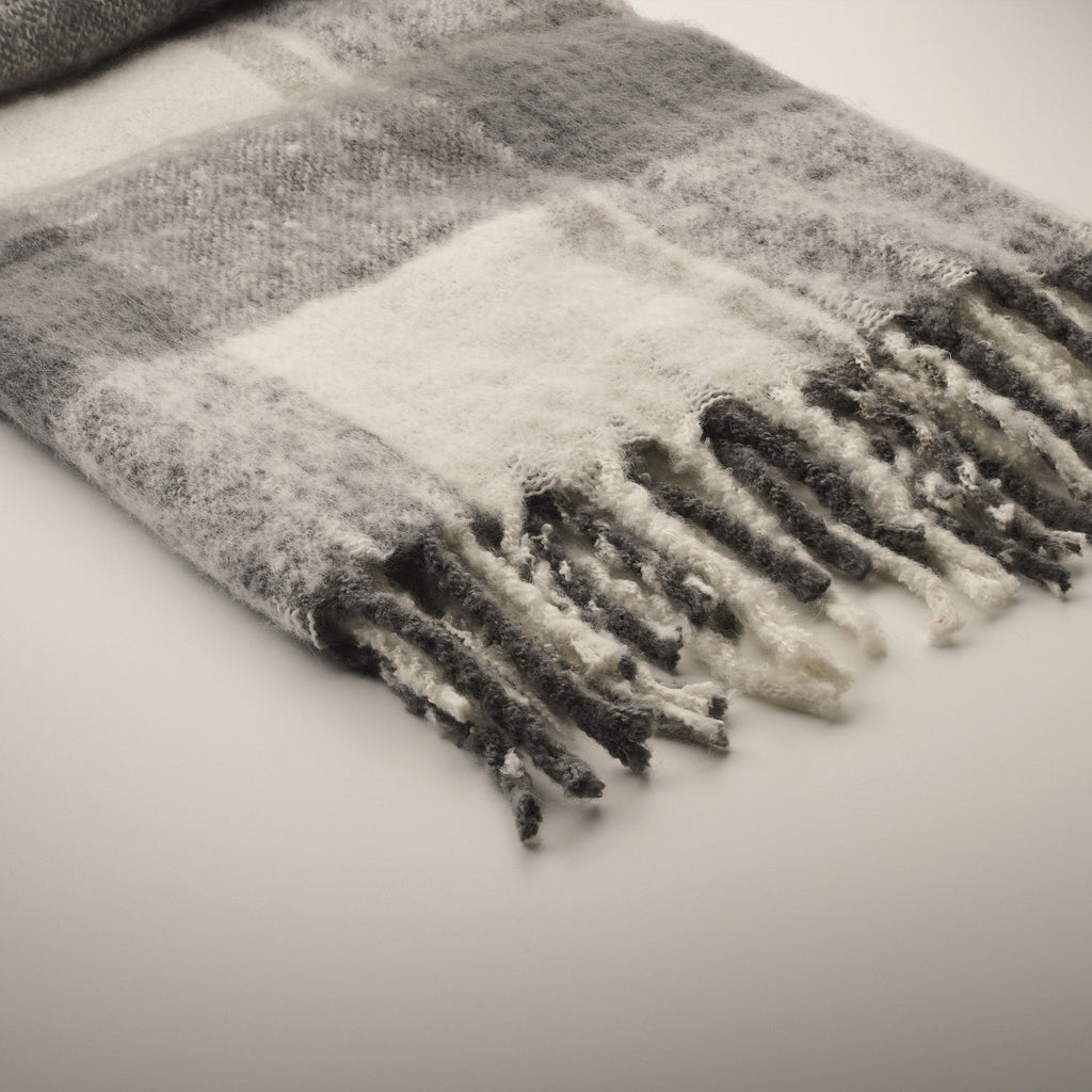 Personalised Chequered Mohair Feel Blanket