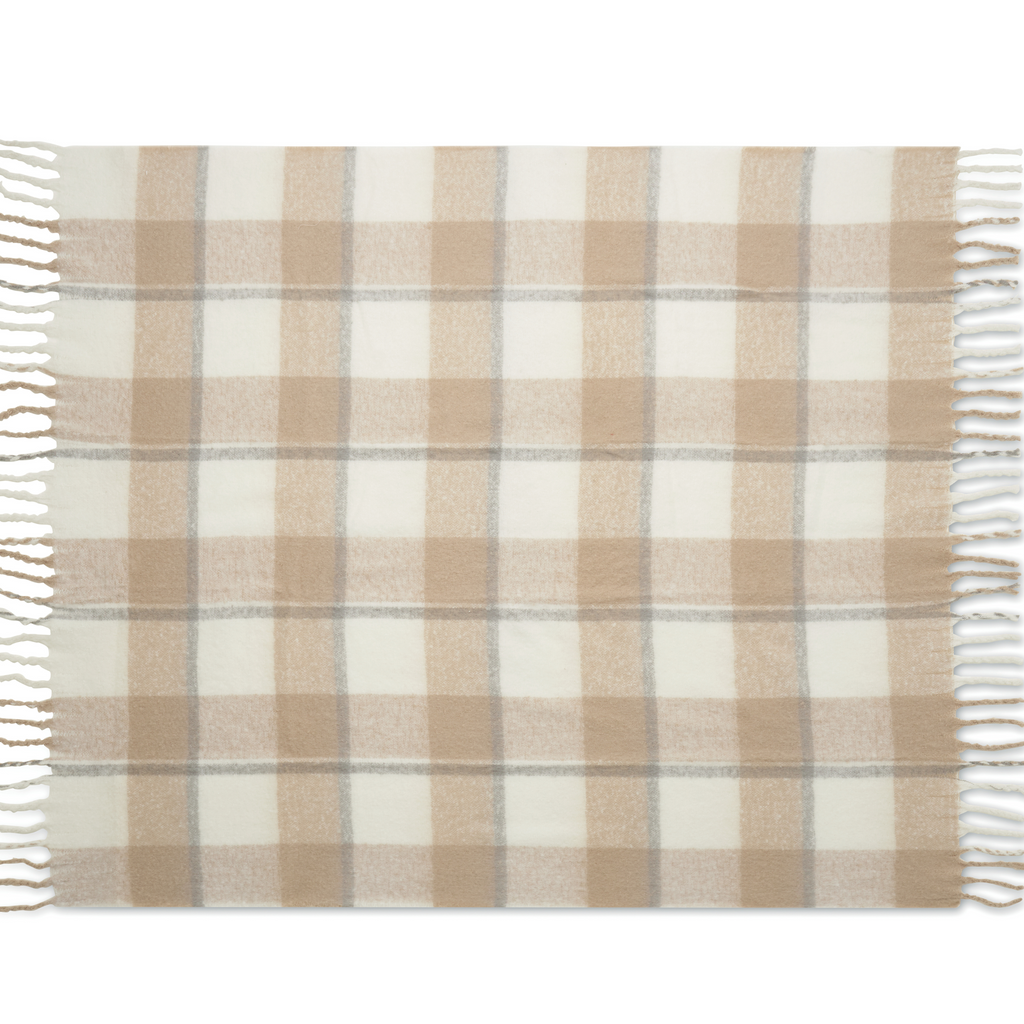 Personalised Chequered Mohair Feel Blanket
