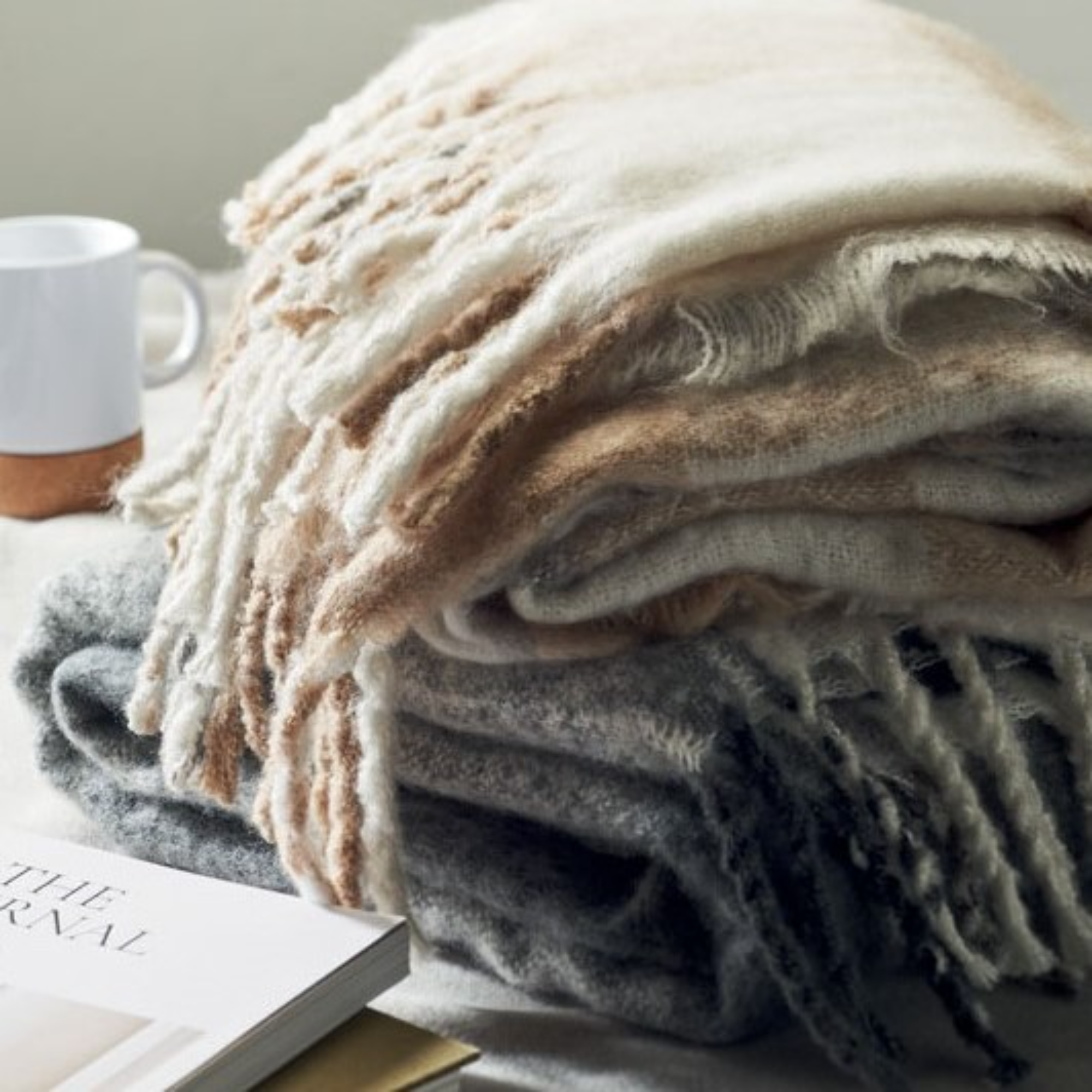 Personalised Chequered Mohair Feel Blanket