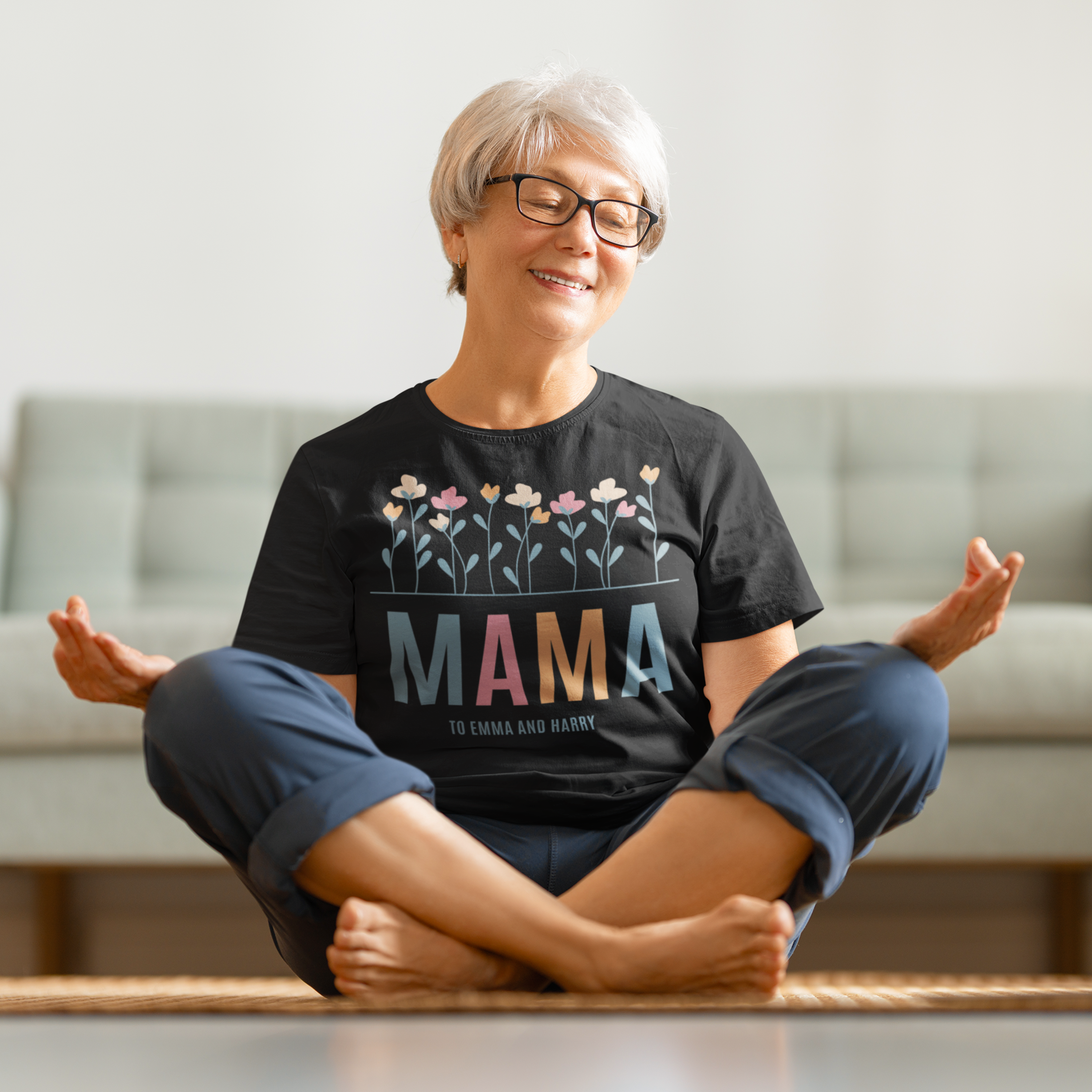 Personalised Mum's Flowers T-Shirt